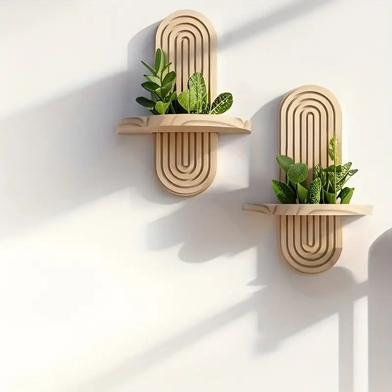 Étagères de rangement bohémiennes en bois