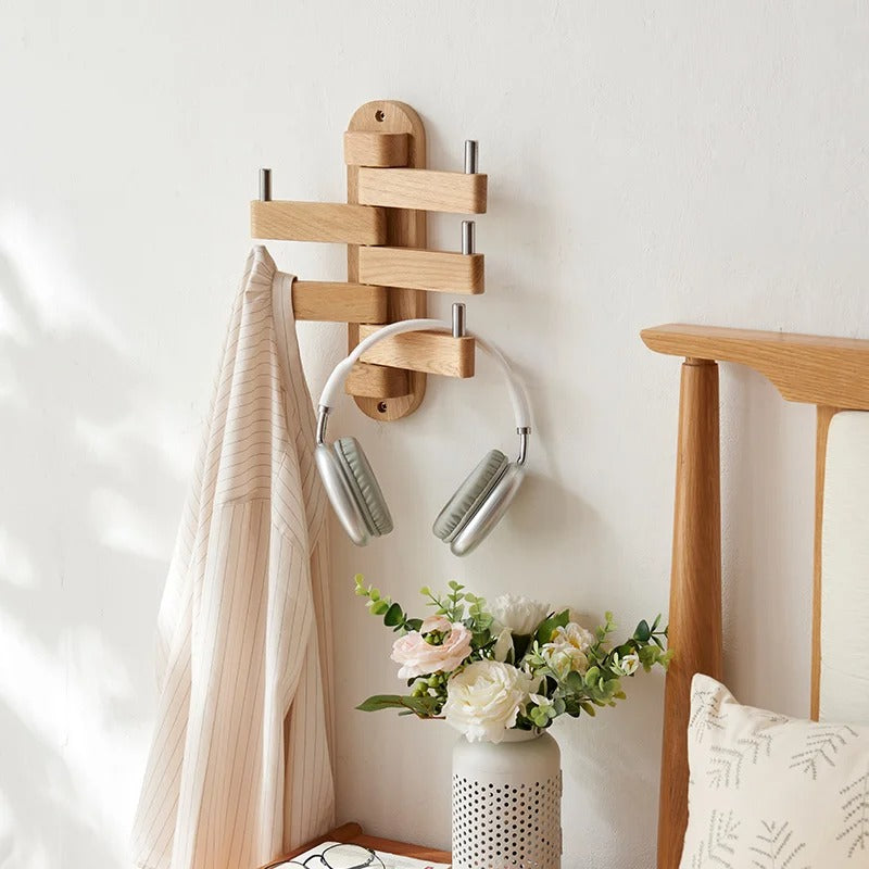 Support mural rotatif en bois massif – Design pratique & élégant