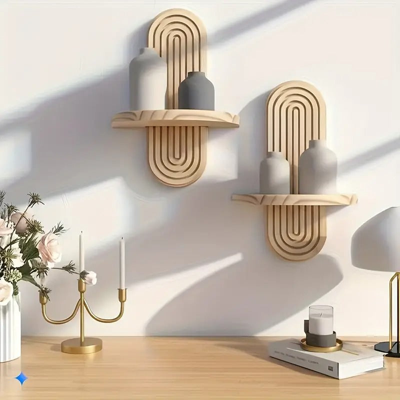 Étagères de rangement bohémiennes en bois